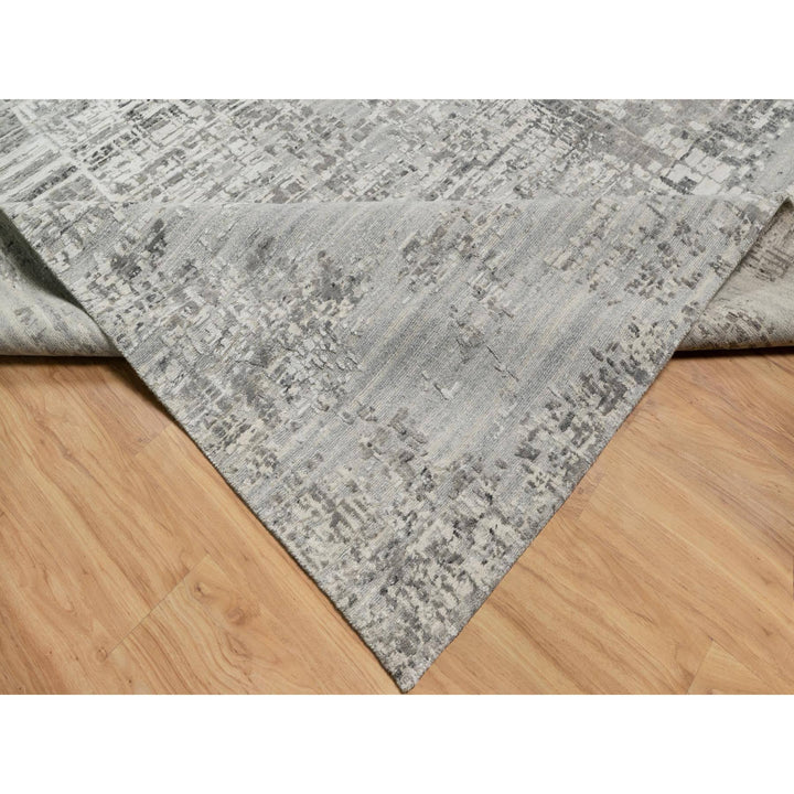 12'0" x 11'10" New Hand Knotted Grey Wool Square Oriental Rug - MOA10290841