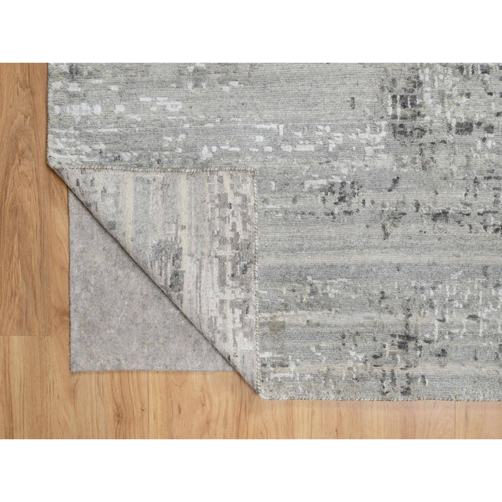 10'0" x 10'2" New Hand Knotted Grey Wool Square Oriental Rug - MOA10290842