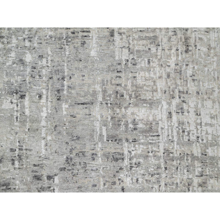 10'0" x 10'2" New Hand Knotted Grey Wool Square Oriental Rug - MOA10290842