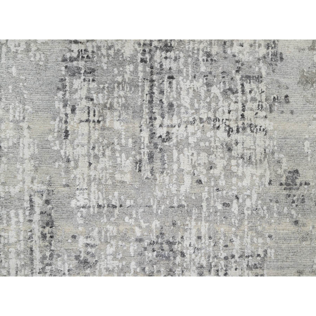 2'7" x 28'0" New Hand Knotted Grey Wool Runner Oriental Rug - MOA10290846