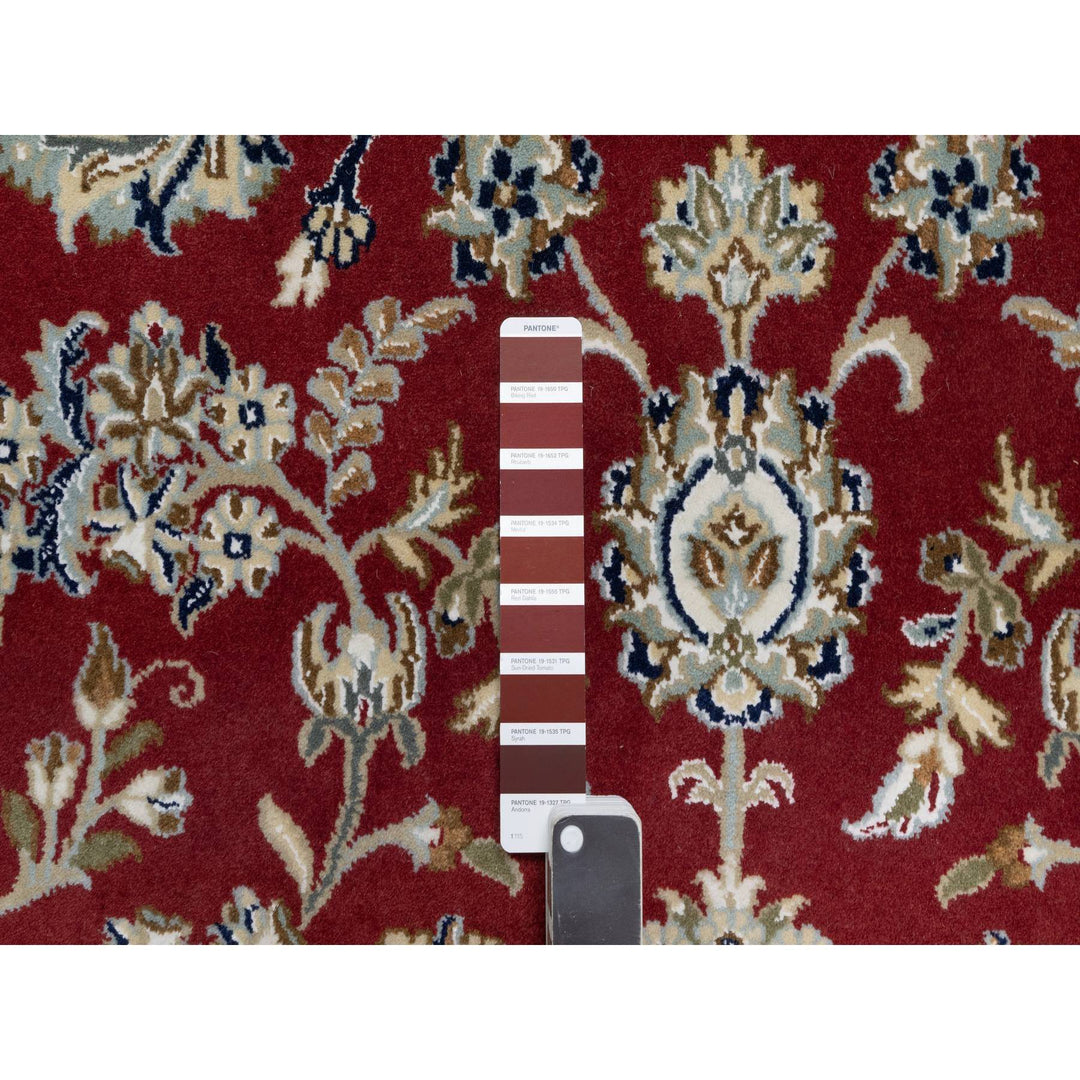 8'9" x 12'0" New Hand Knotted Red Wool & Silk Rectangle Oriental Rug - MOA10290869