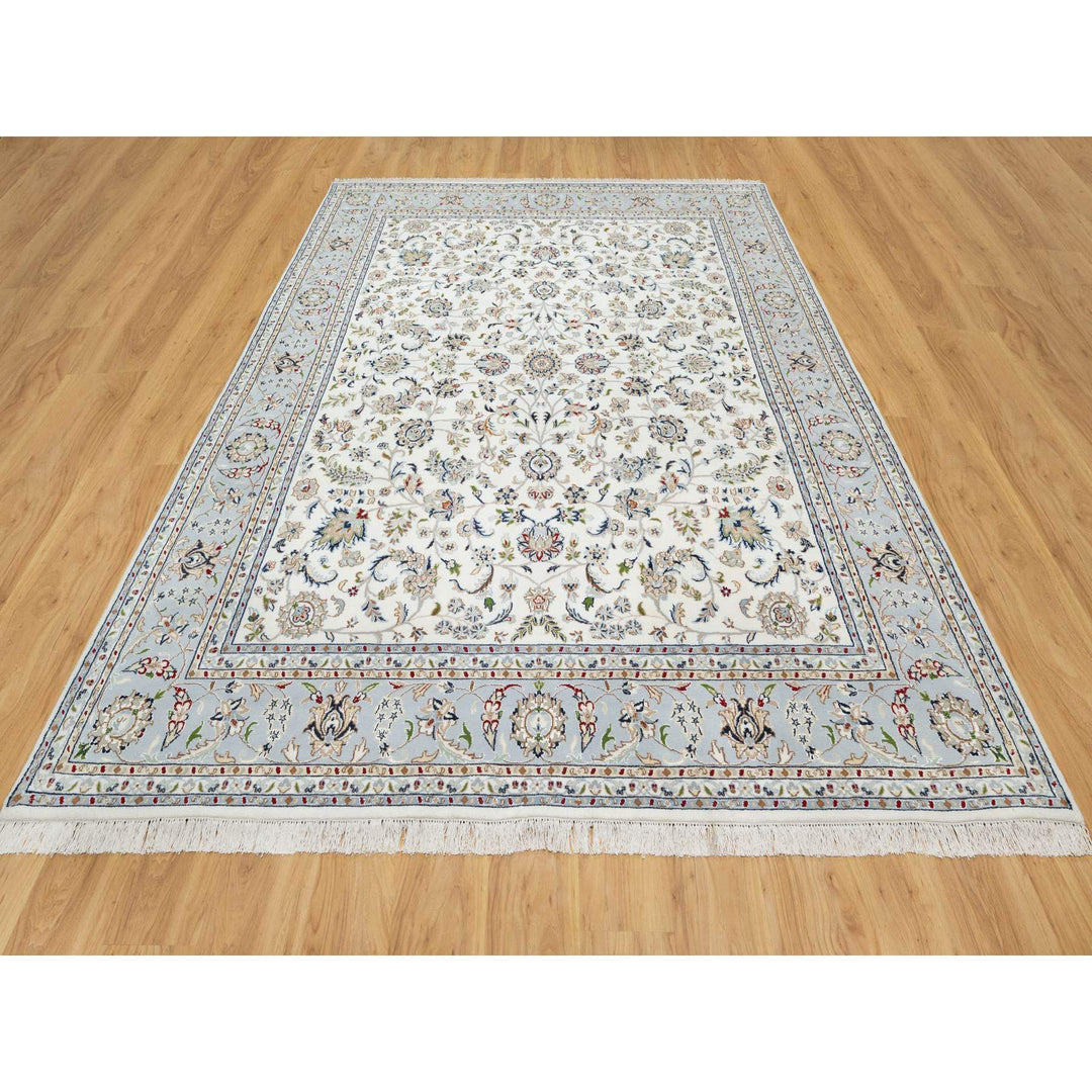 8'2" x 10'3" New Hand Knotted Ivory Cotton Rectangle Oriental Rug - MOA10290870