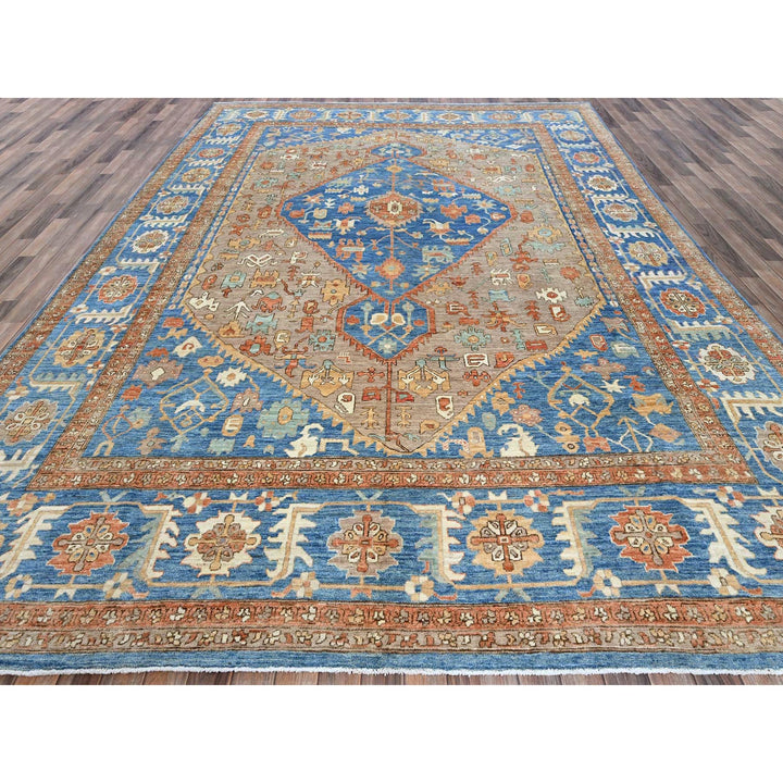 9'10" x 13'8" New Hand Knotted Brown Wool Rectangle Oriental Rug - MOA102908
