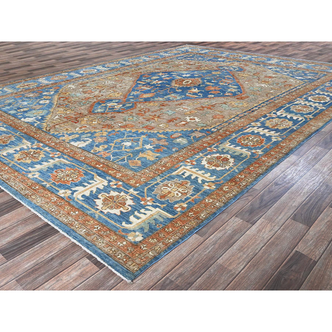 9'10" x 13'8" New Hand Knotted Brown Wool Rectangle Oriental Rug - MOA102908