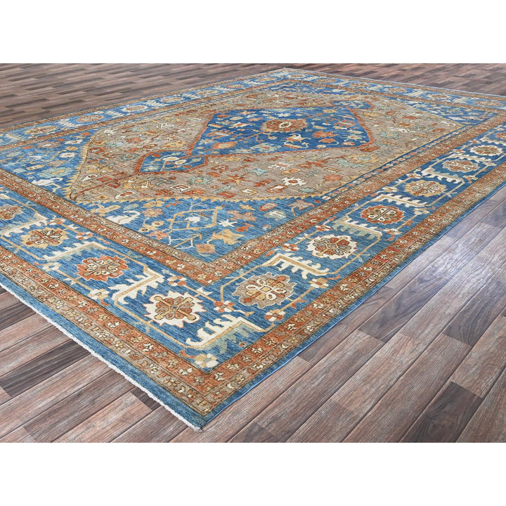 9'10" x 13'8" New Hand Knotted Brown Wool Rectangle Oriental Rug - MOA102908