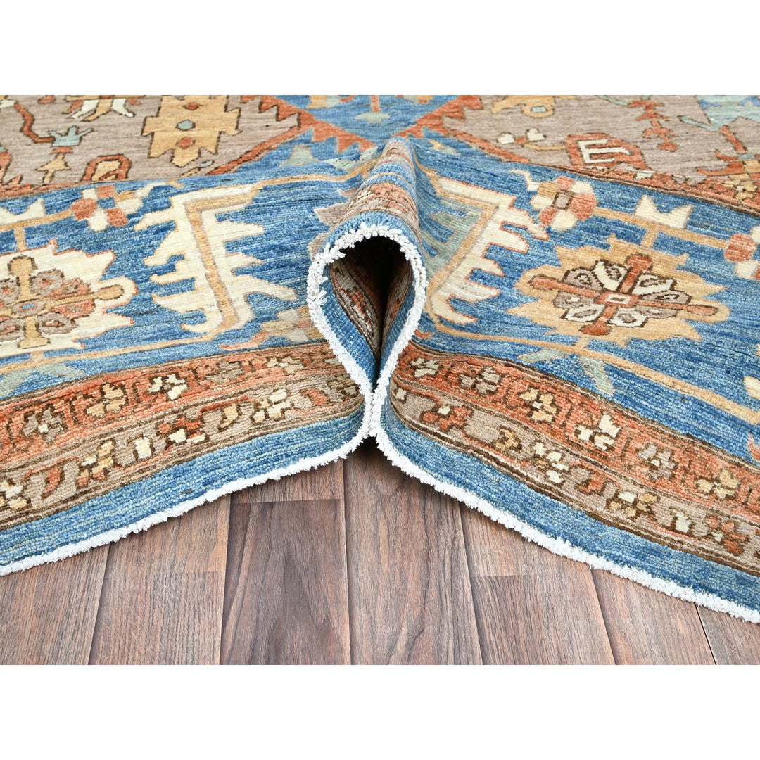 9'10" x 13'8" New Hand Knotted Brown Wool Rectangle Oriental Rug - MOA102908