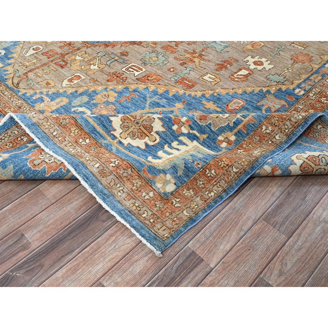 9'10" x 13'8" New Hand Knotted Brown Wool Rectangle Oriental Rug - MOA102908