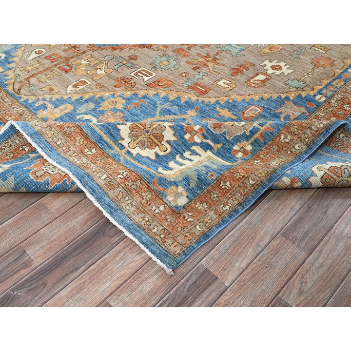 9'10" x 13'8" New Hand Knotted Brown Wool Rectangle Oriental Rug - MOA102908