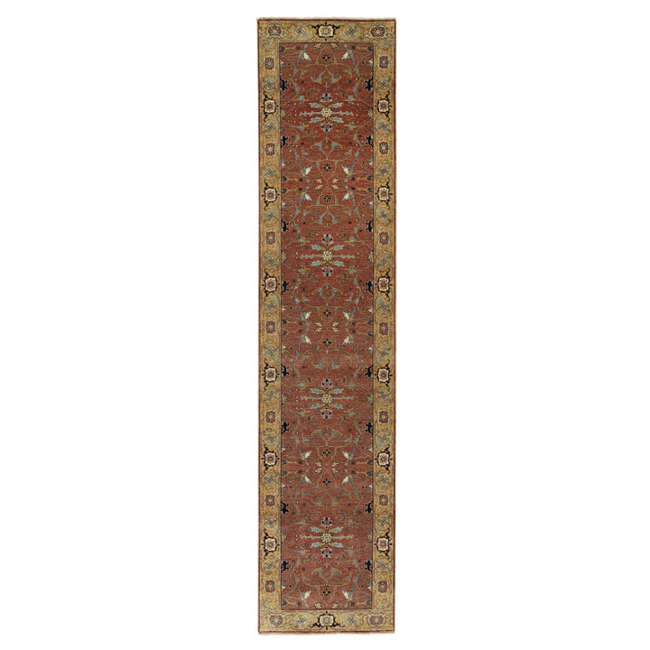 2'8" x 11'11" New Hand Knotted Red Wool Runner Oriental Rug - MOA10290925