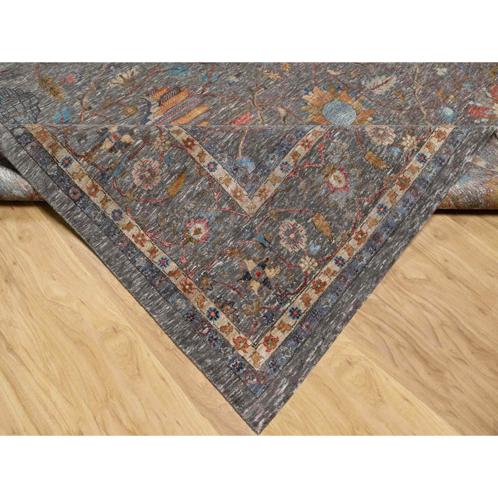 9'11" x 14'1" New Hand Knotted Brown Cotton Rectangle Oriental Rug - MOA10290937