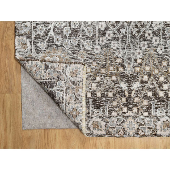 9'0" x 11'11" New Hand Knotted Grey Cotton Rectangle Oriental Rug - MOA10290940