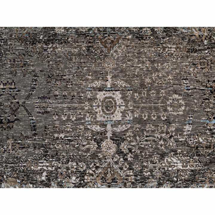 7'11" x 9'10" New Hand Knotted Grey Cotton Rectangle Oriental Rug - MOA10290955