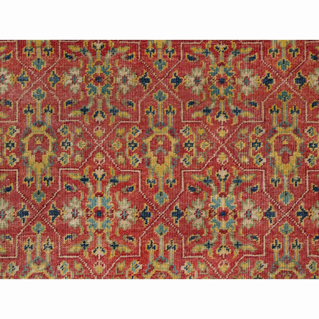 8'11" x 11'10" New Hand Knotted Red Wool Rectangle Oriental Rug - MOA10290957