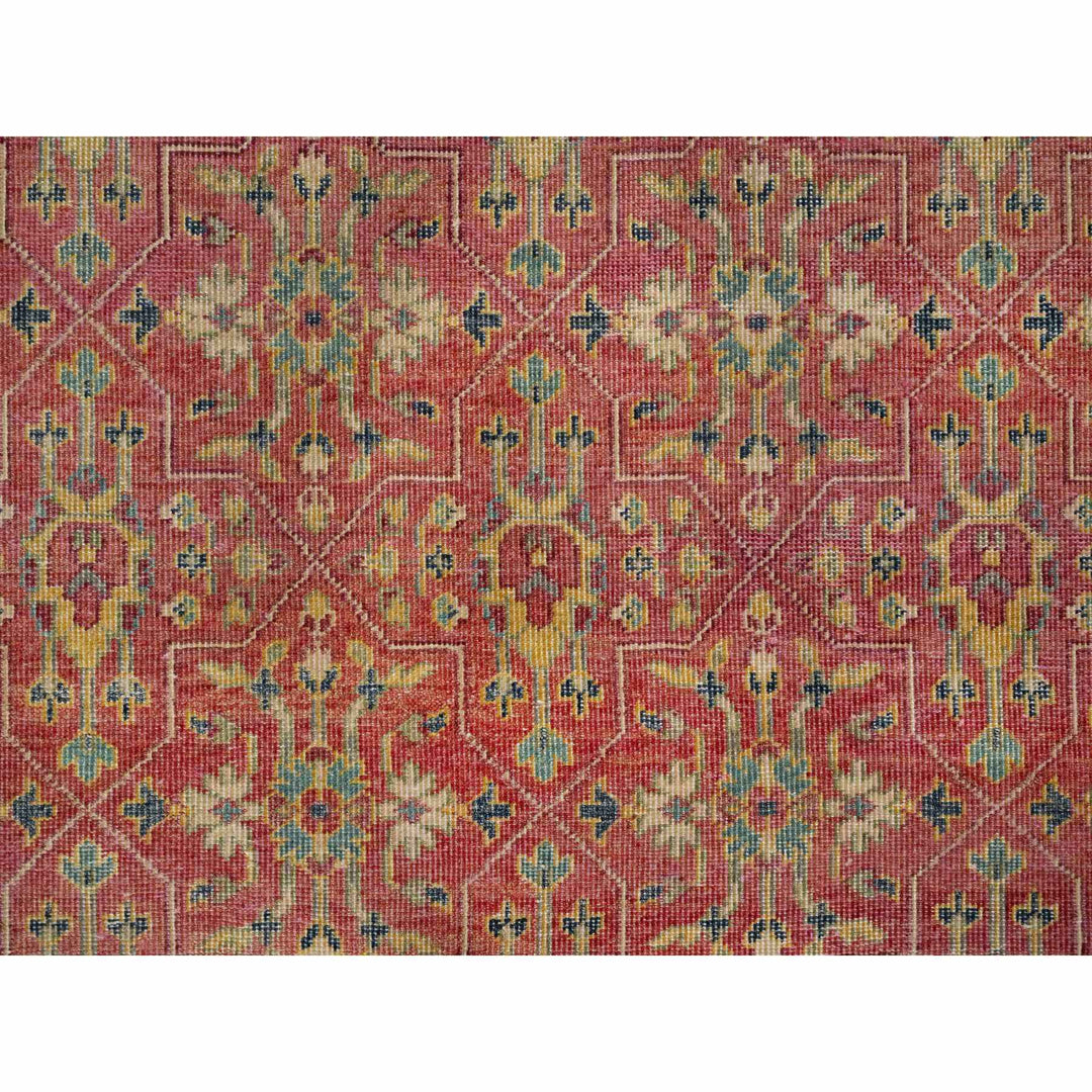 9'11" x 13'9" New Hand Knotted Red Cotton Rectangle Oriental Rug - MOA10290960