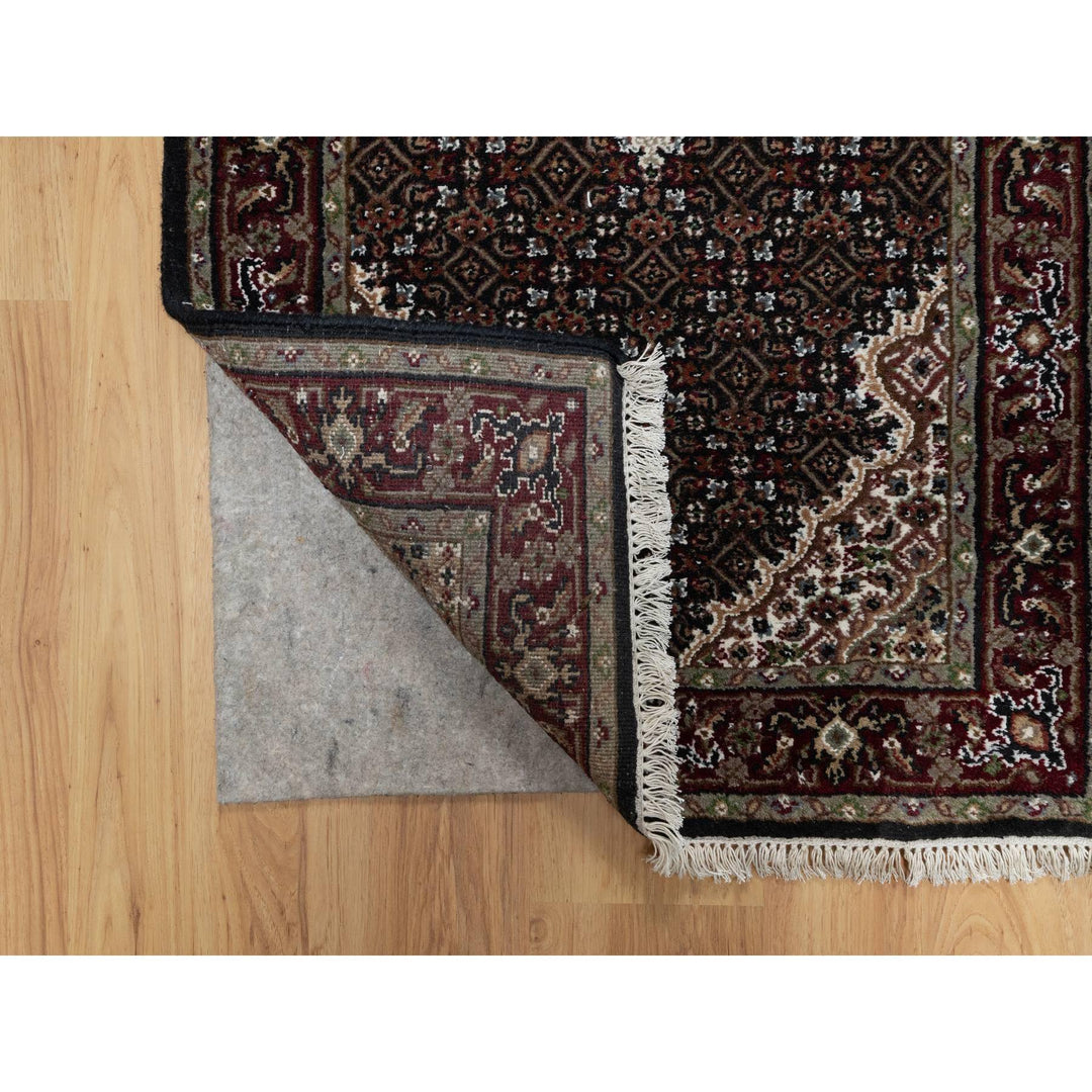 2'7" x 24'1" New Hand Knotted Black Wool Runner Oriental Rug - MOA10290981