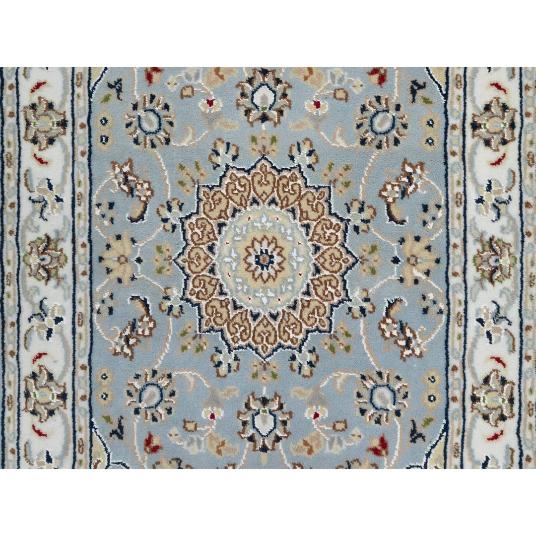 2'1" x 3'2" New Hand Knotted Blue Wool & Silk Rectangle Oriental Rug - MOA10290997