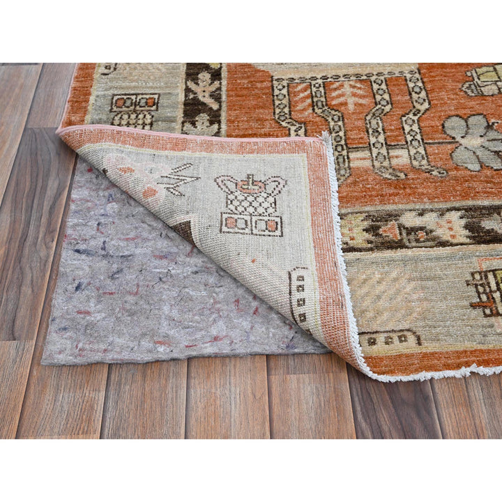 8'10" x 11'10" New Hand Knotted Orange Wool Rectangle Oriental Rug - MOA102909