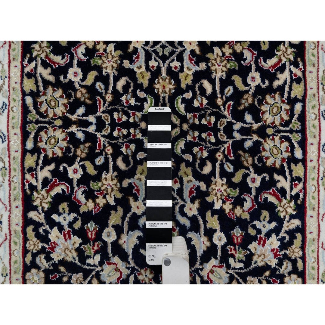 2'8" x 8'2" New Hand Knotted Blue Wool & Silk Runner Oriental Rug - MOA10291019