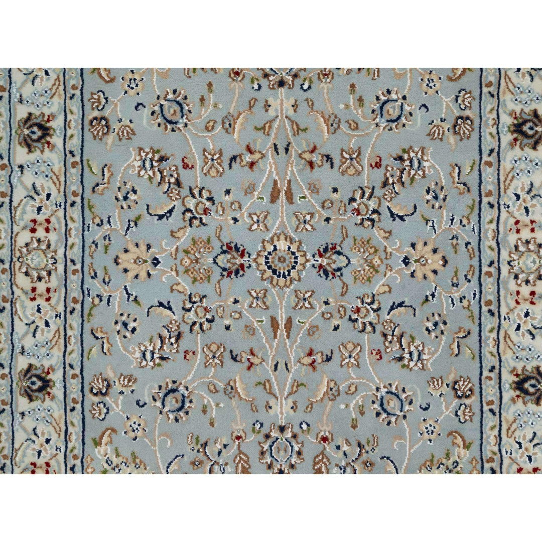 3'2" x 5'3" New Hand Knotted Blue Wool & Silk Rectangle Oriental Rug - MOA10291020