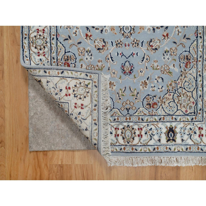 3'0" x 5'2" New Hand Knotted Blue Wool & Silk Rectangle Oriental Rug - MOA10291022