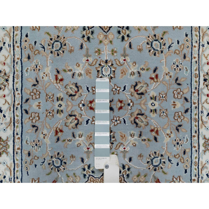 2'8" x 12'9" New Hand Knotted Blue Wool & Silk Runner Oriental Rug - MOA10291026