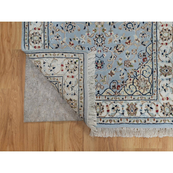 2'8" x 10'1" New Hand Knotted Blue Wool & Silk Runner Oriental Rug - MOA10291029