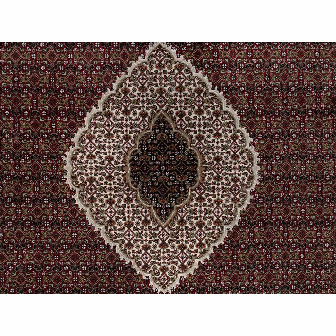 8'0" x 8'0" New Hand Knotted Red Wool Round Oriental Rug - MOA10291031