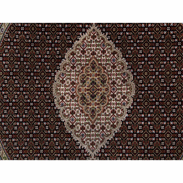 6'0" x 6'0" New Hand Knotted Black Wool Round Oriental Rug - MOA10291043