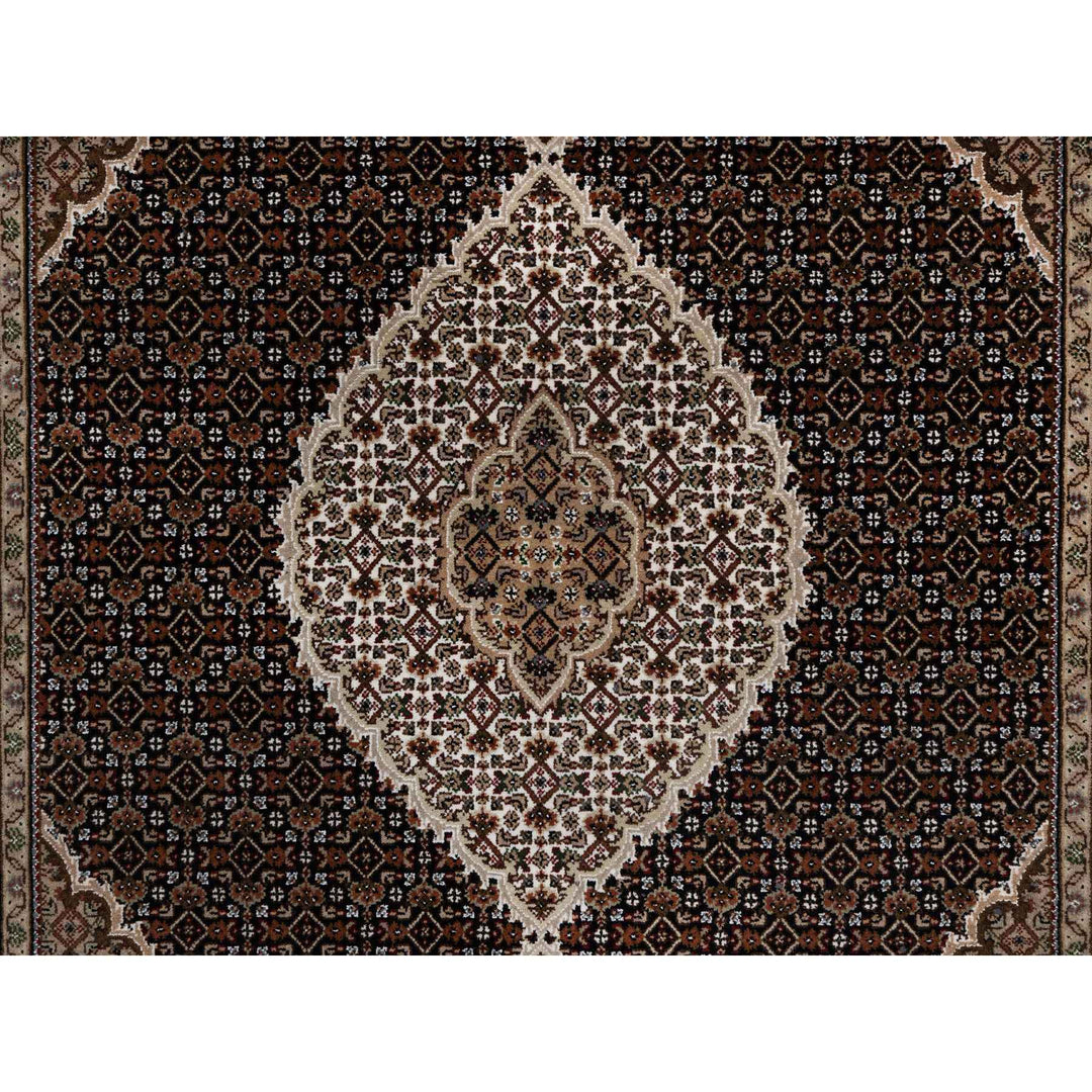 5'10" x 9'2" New Hand Knotted Black Wool Rectangle Oriental Rug - MOA10291047