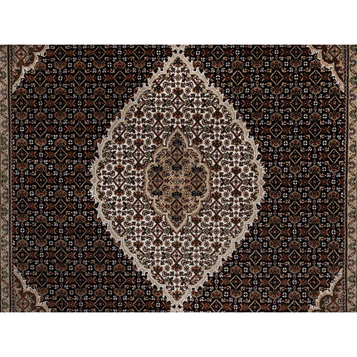 5'10" x 9'2" New Hand Knotted Black Wool Rectangle Oriental Rug - MOA10291047