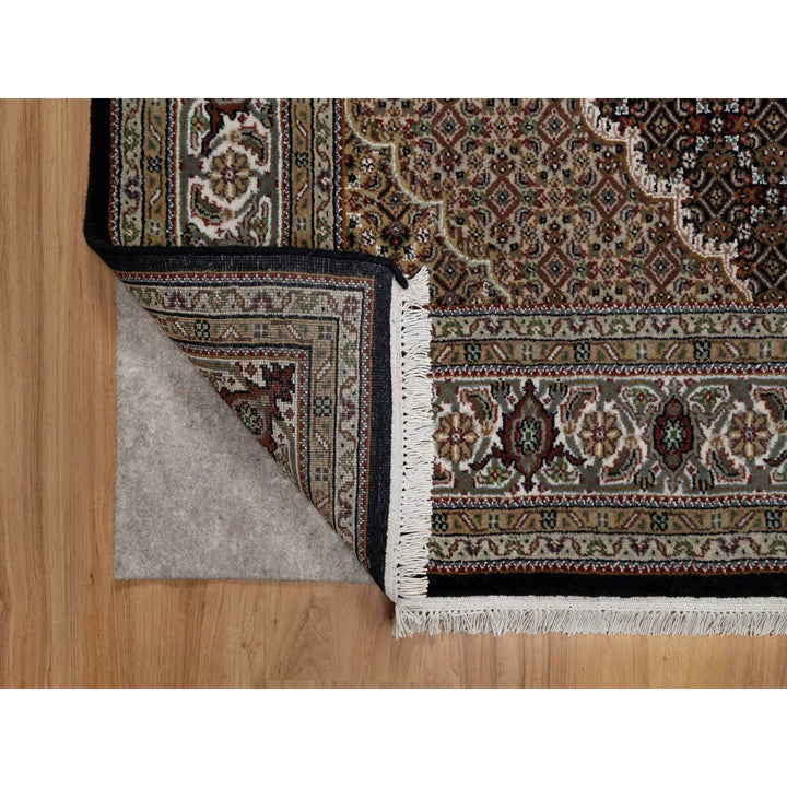 6'0" x 9'1" New Hand Knotted Black Wool Rectangle Oriental Rug - MOA10291051