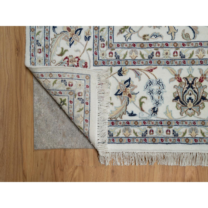 9'0" x 12'1" New Hand Knotted Ivory Wool & Silk Rectangle Oriental Rug - MOA10291055