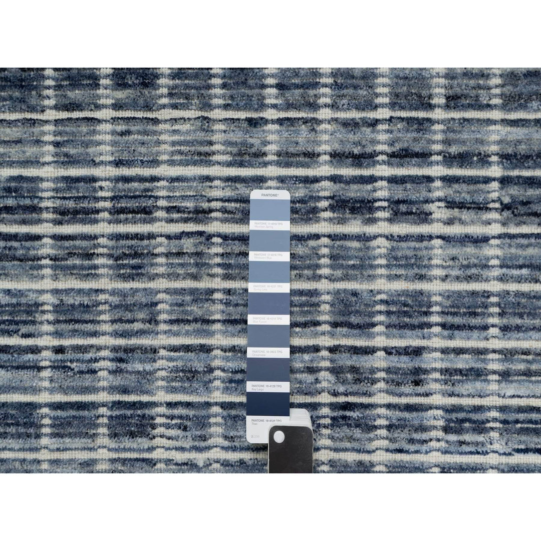 2'2" x 3'1" New Hand Loomed Blue Wool Rectangle Oriental Rug - MOA10291062