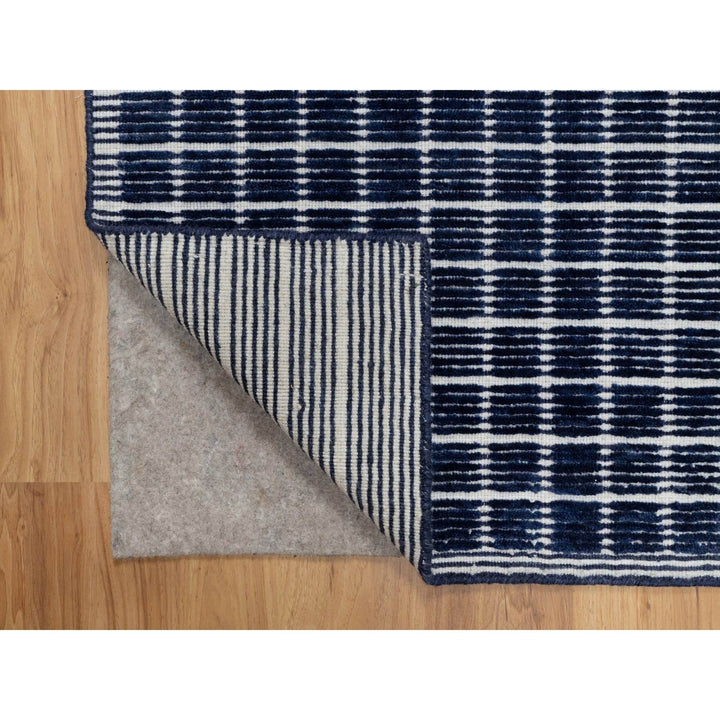 2'2" x 3'1" New Hand Loomed Blue Wool Rectangle Oriental Rug - MOA10291063