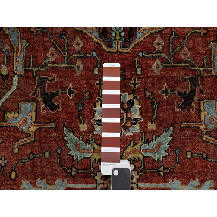 4'2" x 6'2" New Hand Knotted Red Wool Rectangle Oriental Rug - MOA10291080