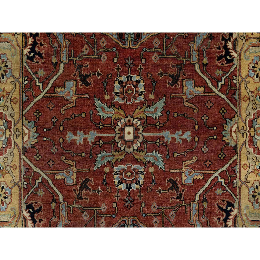 4'2" x 6'2" New Hand Knotted Red Wool Rectangle Oriental Rug - MOA10291080