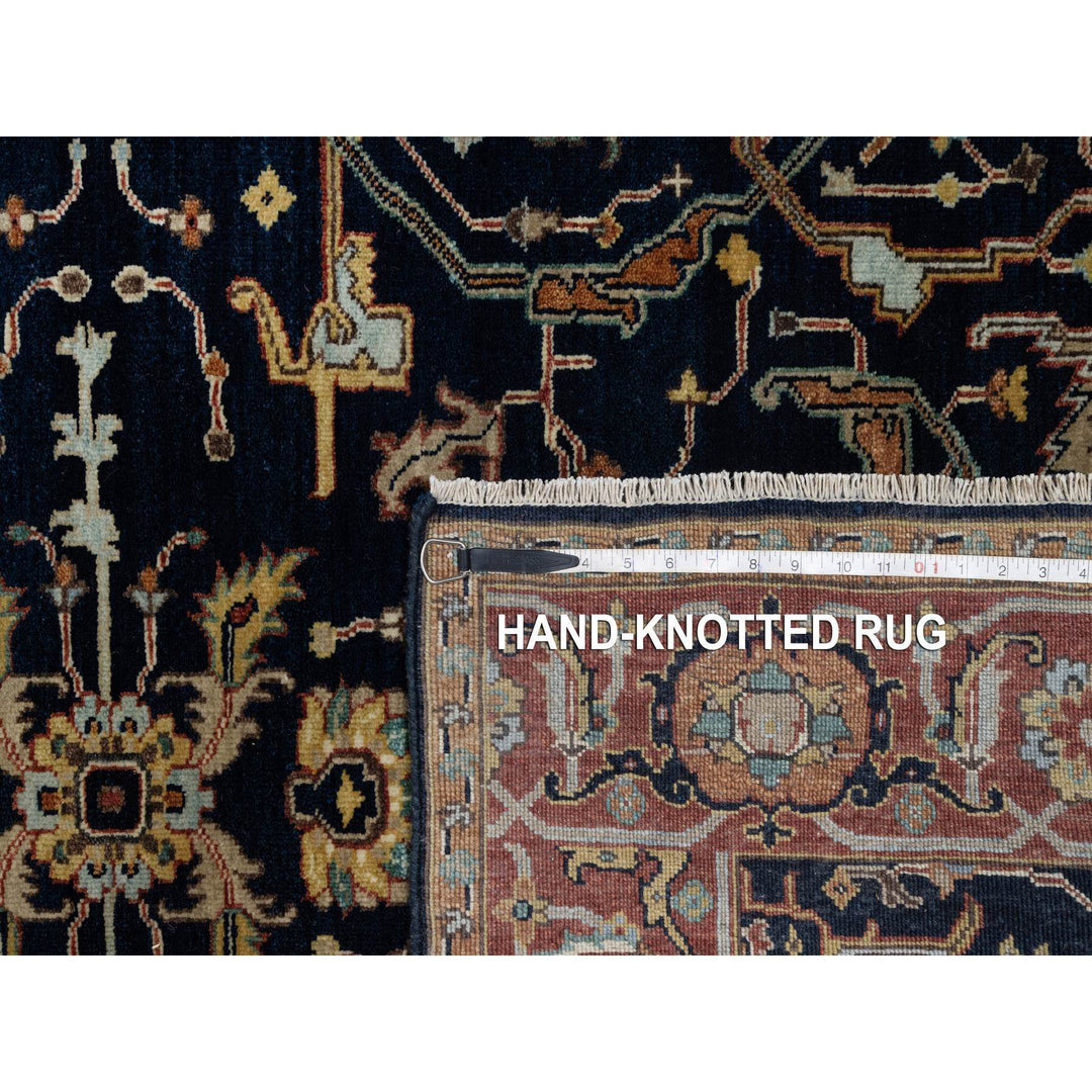 4'1" x 6'2" New Hand Knotted Blue Wool Rectangle Oriental Rug - MOA10291081