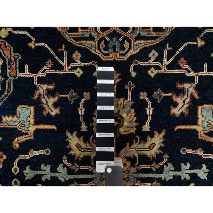 4'2" x 10'2" New Hand Knotted Blue Wool Runner Oriental Rug - MOA10291088