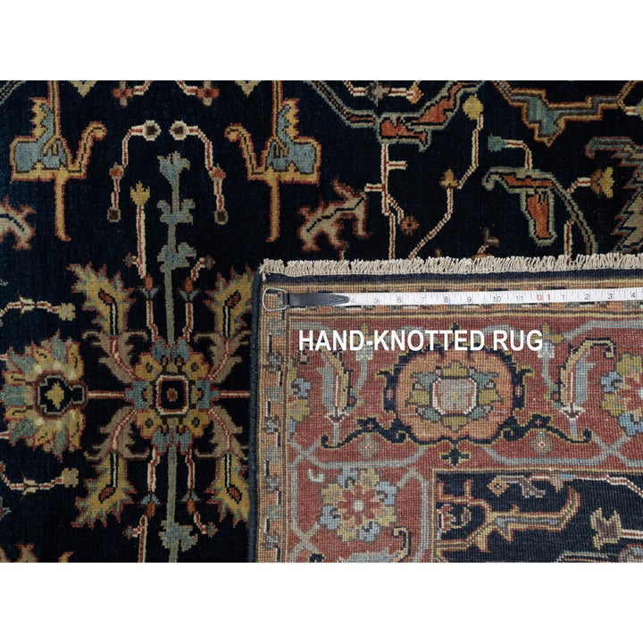 4'2" x 10'2" New Hand Knotted Blue Wool Runner Oriental Rug - MOA10291088