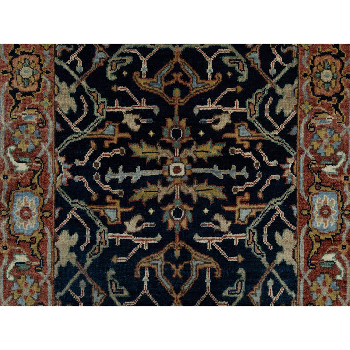 2'7" x 10'2" New Hand Knotted Blue Wool Runner Oriental Rug - MOA10291089