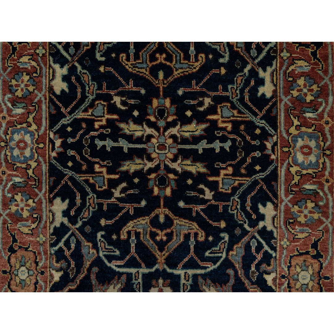 2'6" x 8'1" New Hand Knotted Blue Wool Runner Oriental Rug - MOA10291092