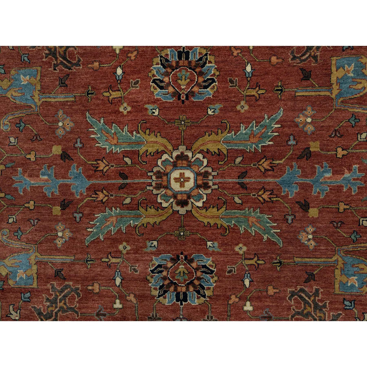 9'1" x 12'2" New Hand Knotted Red Wool Rectangle Oriental Rug - MOA10291103