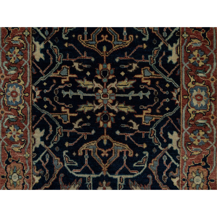 2'6" x 8'1" New Hand Knotted Blue Wool Runner Oriental Rug - MOA10291113