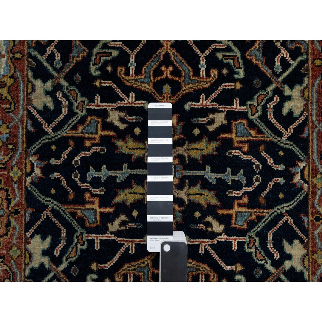 2'6" x 14'1" New Hand Knotted Blue Wool Runner Oriental Rug - MOA10291115