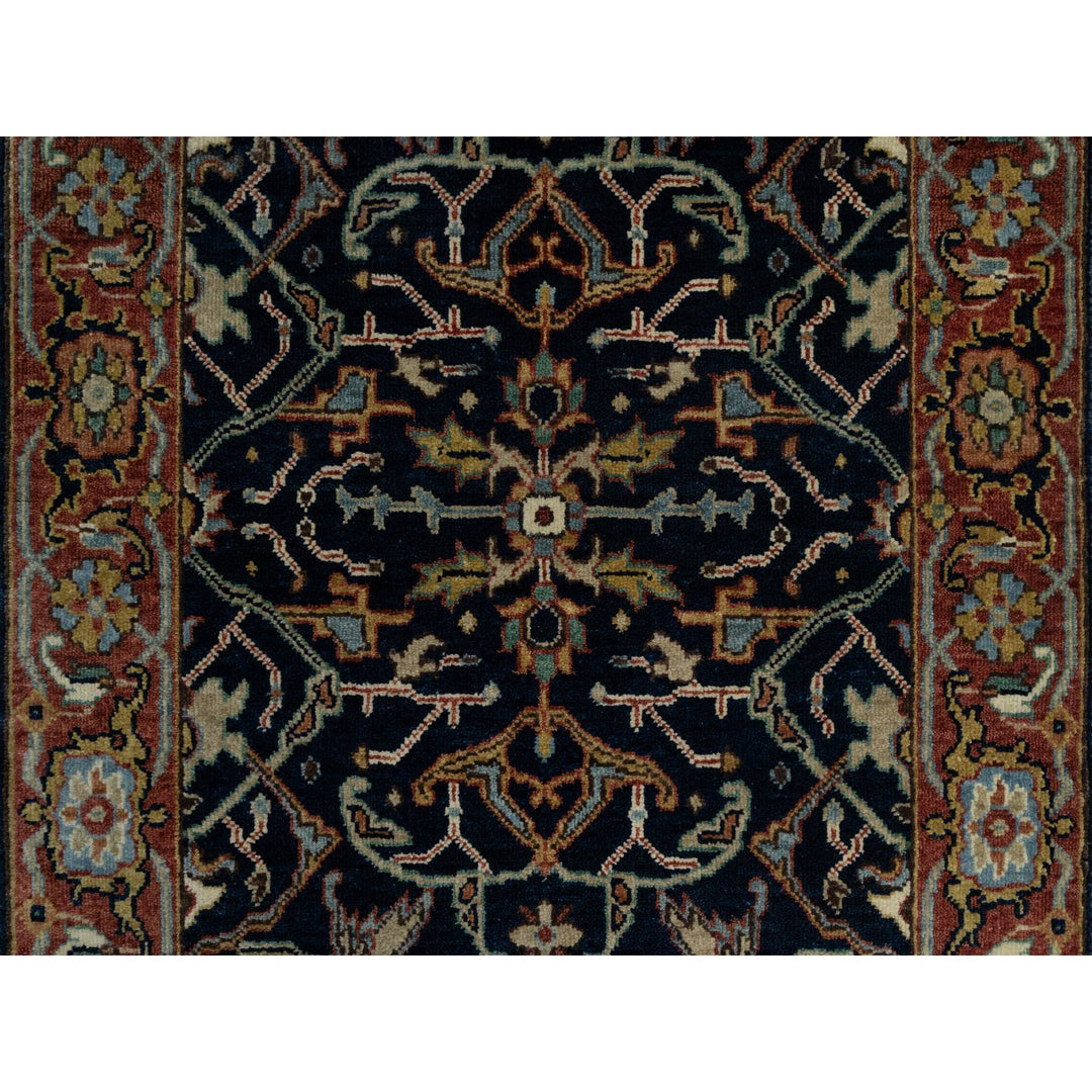 2'6" x 14'1" New Hand Knotted Blue Wool Runner Oriental Rug - MOA10291115