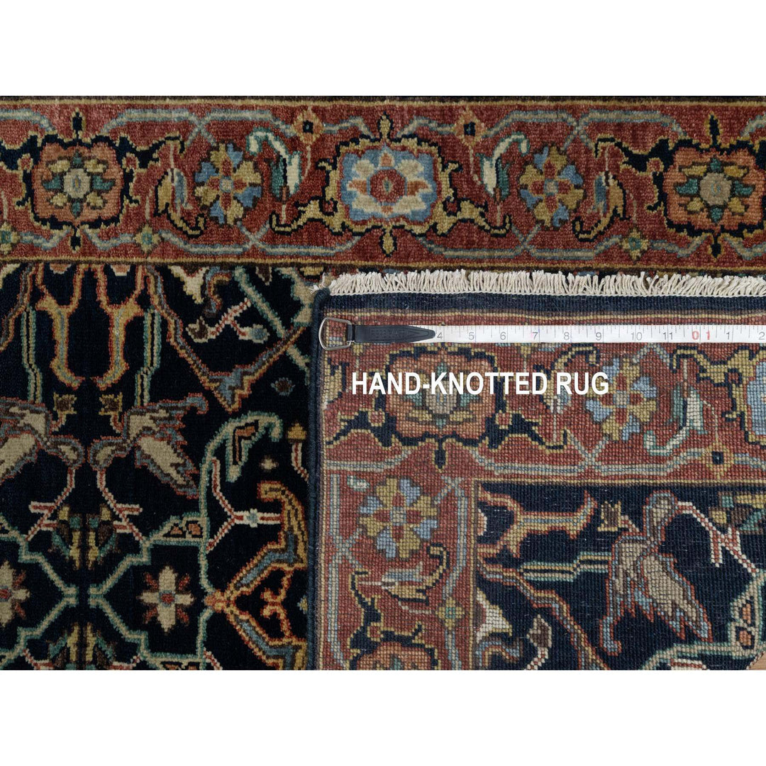 2'6" x 14'1" New Hand Knotted Blue Wool Runner Oriental Rug - MOA10291115