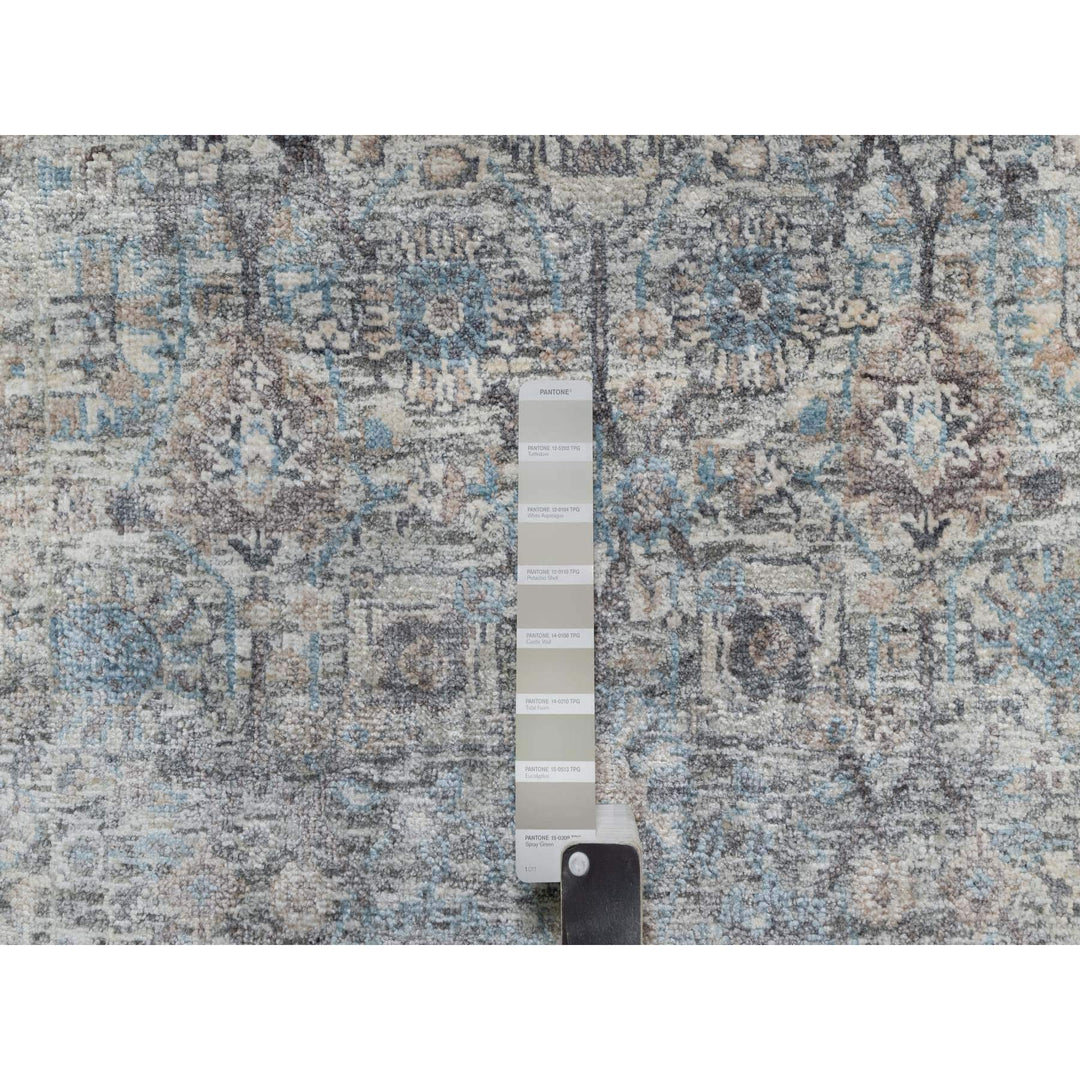 2'7" x 25'9" New Hand Knotted Ivory Wool & Silk Runner Oriental Rug - MOA10291162