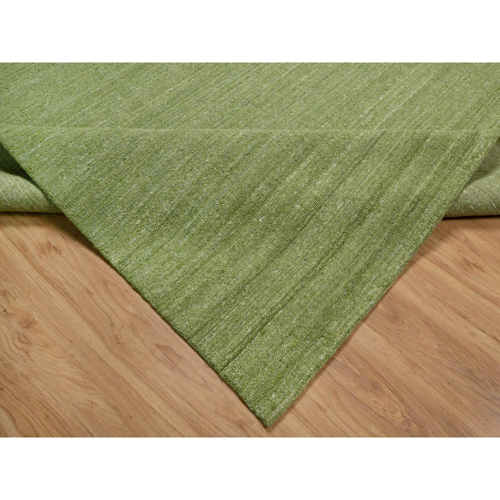 9'1" x 12'0" New Hand Loomed Green Wool Rectangle Oriental Rug - MOA10291189