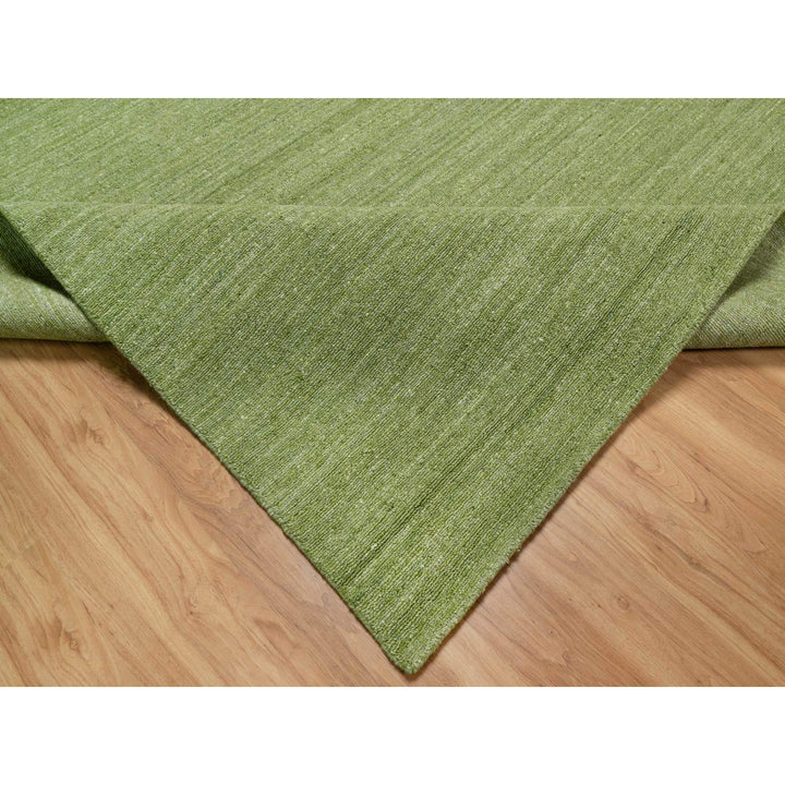 8'0" x 10'0" New Hand Loomed Green Wool Rectangle Oriental Rug - MOA10291190