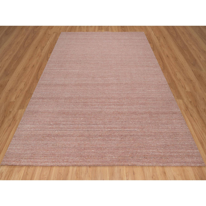 8'2" x 10'1" New Hand Loomed Pink Wool Rectangle Oriental Rug - MOA10291197